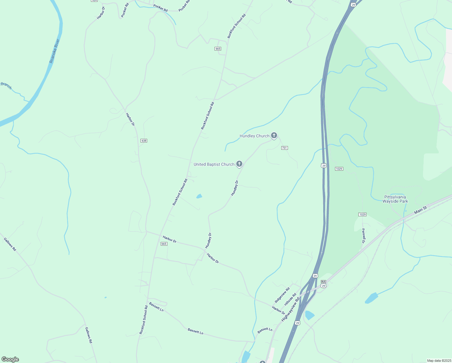 map of restaurants, bars, coffee shops, grocery stores, and more near 669 Hundley Drive in Hurt