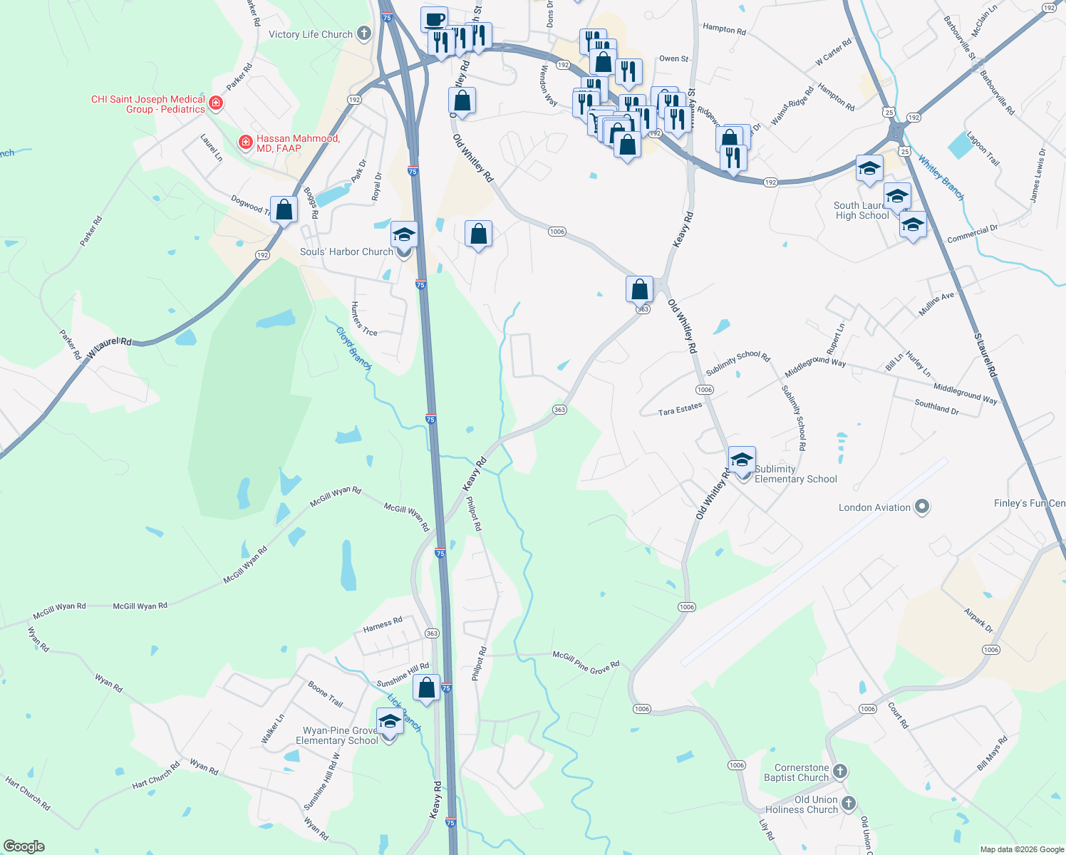 map of restaurants, bars, coffee shops, grocery stores, and more near 932 Keavy Road in London