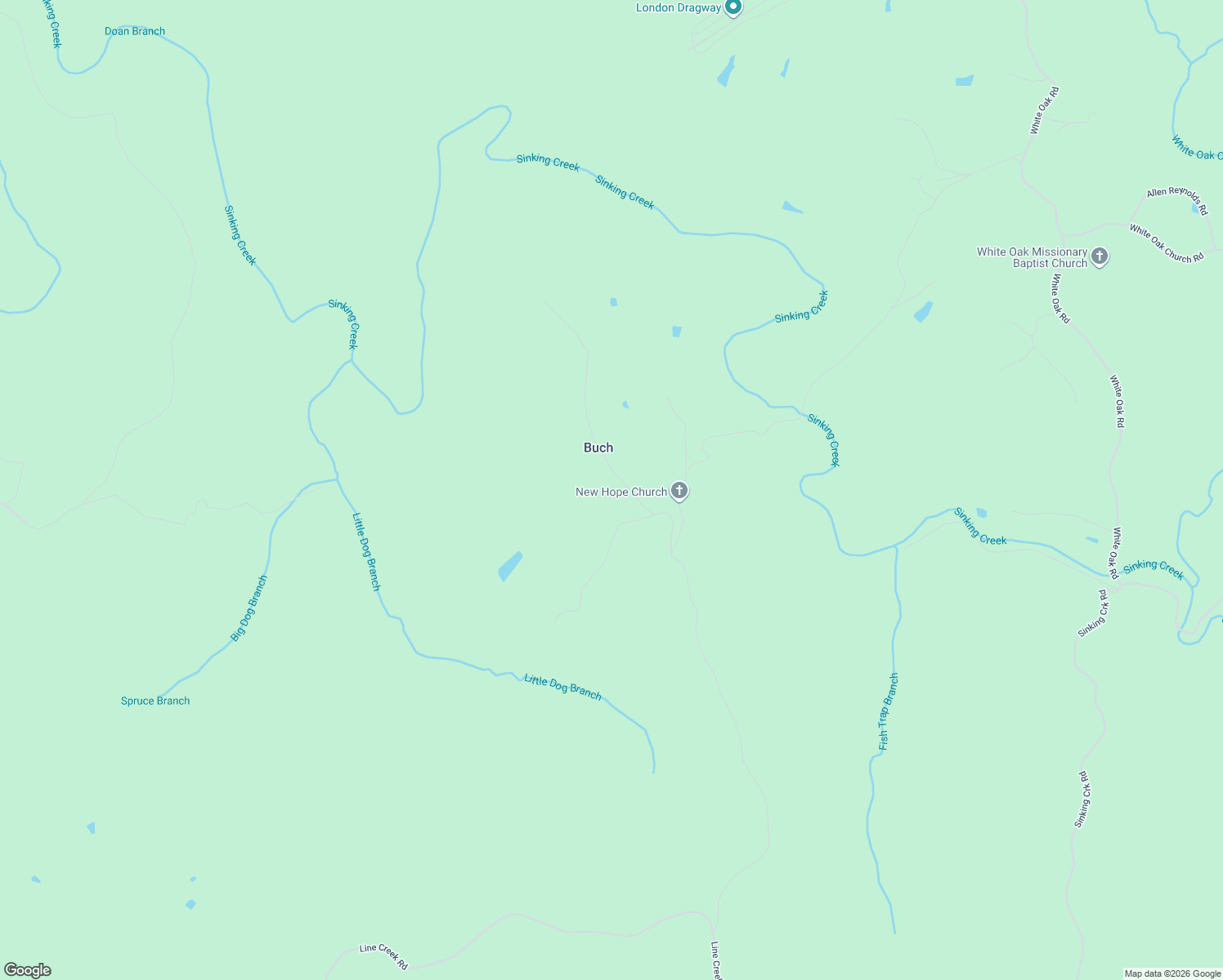 map of restaurants, bars, coffee shops, grocery stores, and more near 70 Dog Branch Spur in London