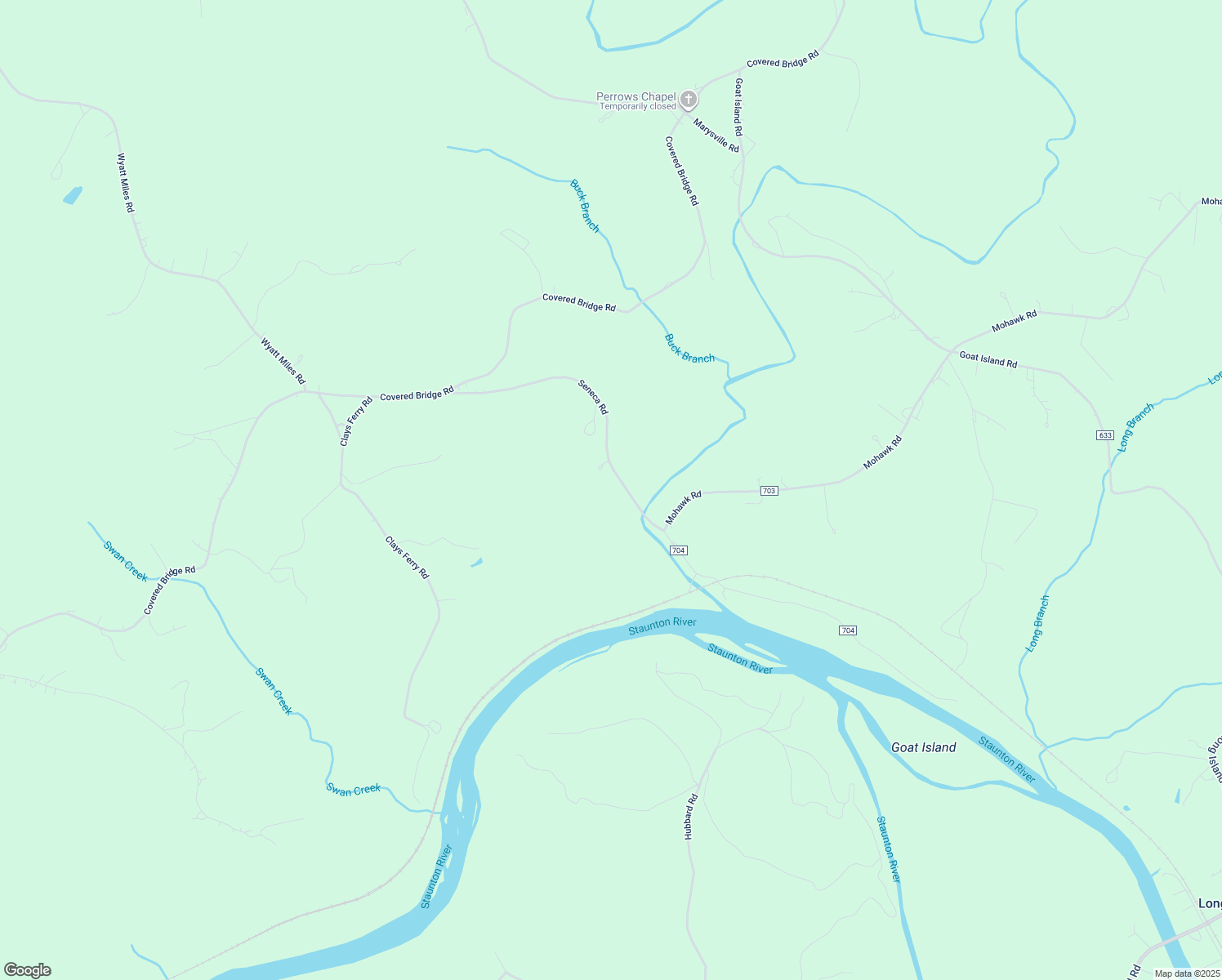 map of restaurants, bars, coffee shops, grocery stores, and more near 687 Seneca Road in Gladys