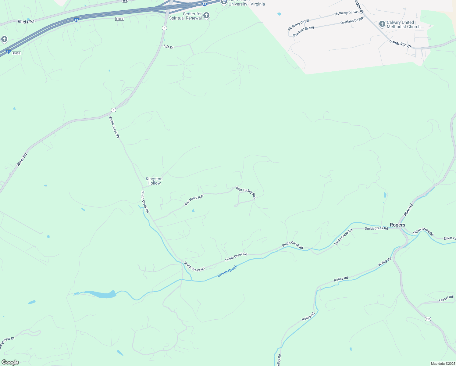 map of restaurants, bars, coffee shops, grocery stores, and more near 1490 Red Hawk Run in Christiansburg