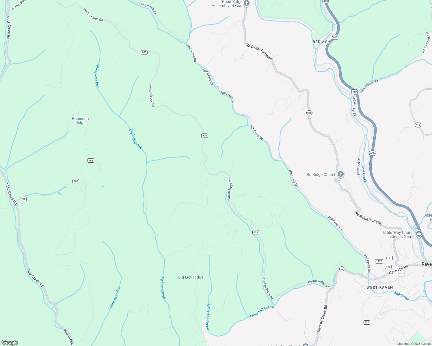 map of restaurants, bars, coffee shops, grocery stores, and more near Co Road 635 in Swords Creek