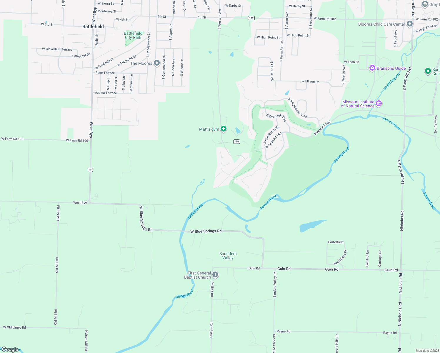 map of restaurants, bars, coffee shops, grocery stores, and more near 3362 S Spring Ct in Springfield