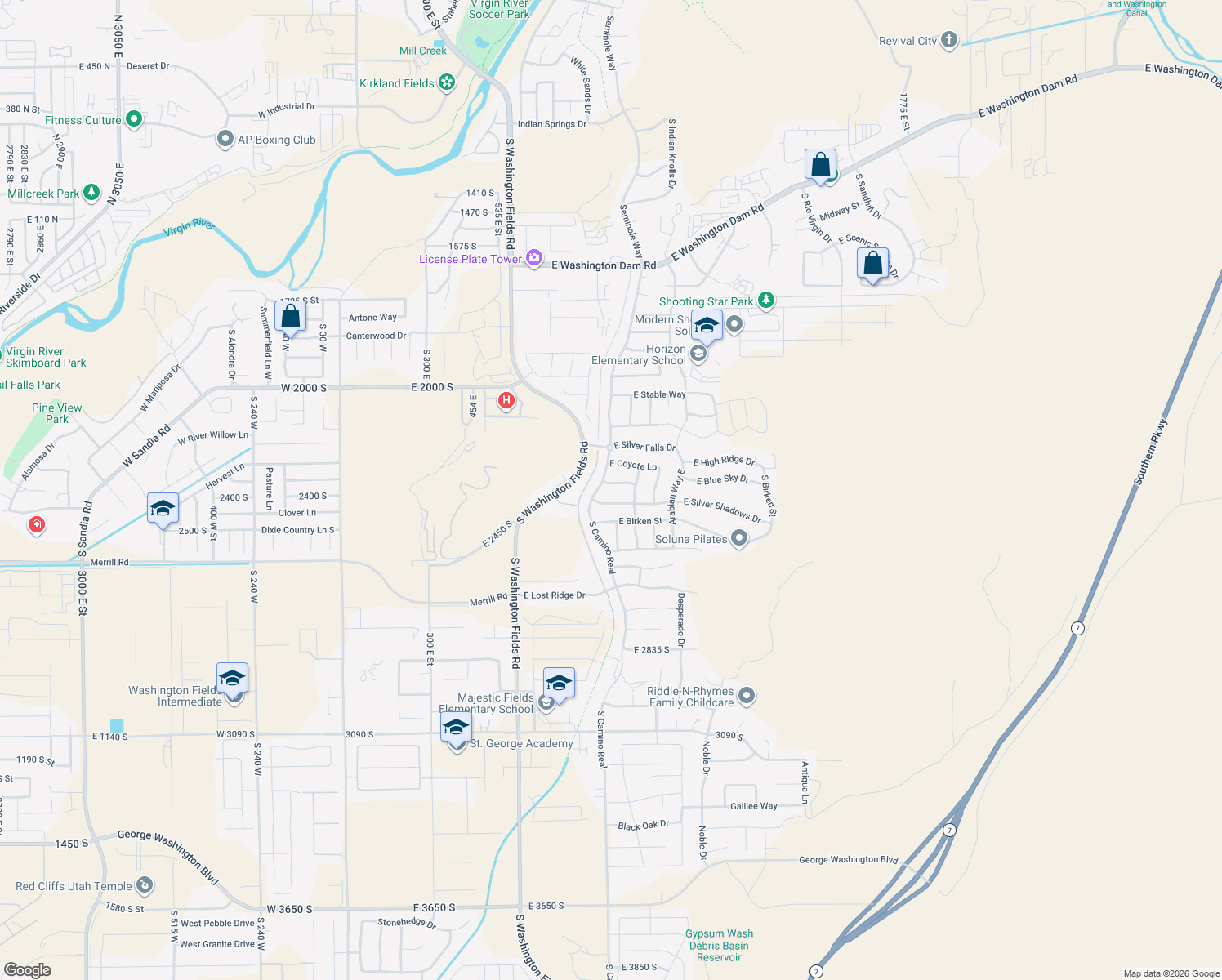 map of restaurants, bars, coffee shops, grocery stores, and more near 880 E Lori Ln in Washington