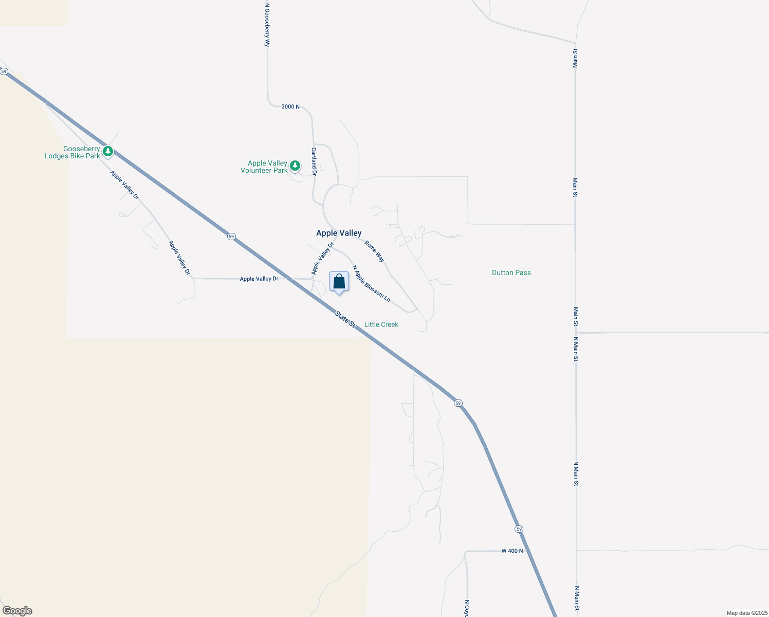 map of restaurants, bars, coffee shops, grocery stores, and more near 1291 South Apple Blossom Lane in Apple Valley