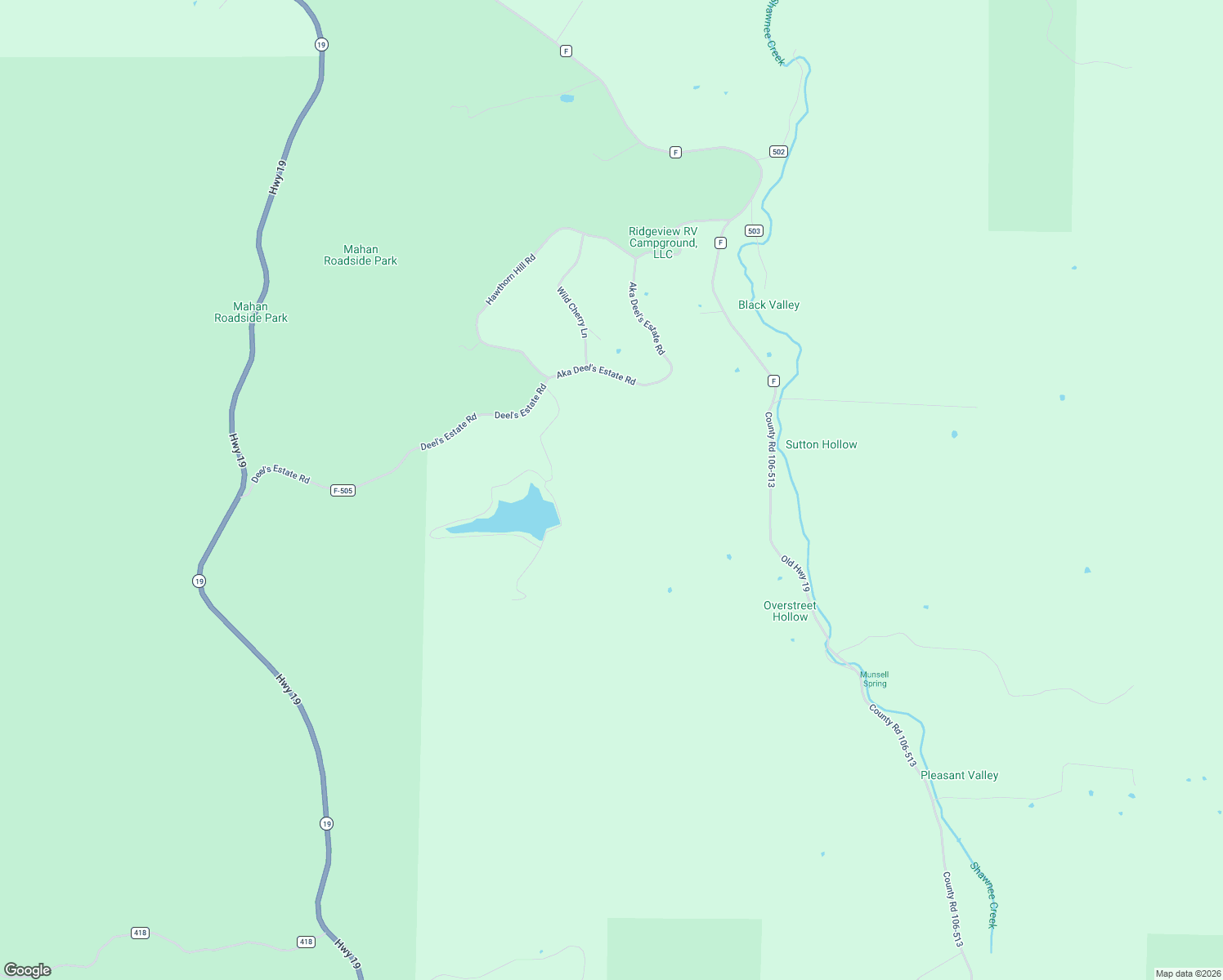 map of restaurants, bars, coffee shops, grocery stores, and more near Unnamed Road in Eminence
