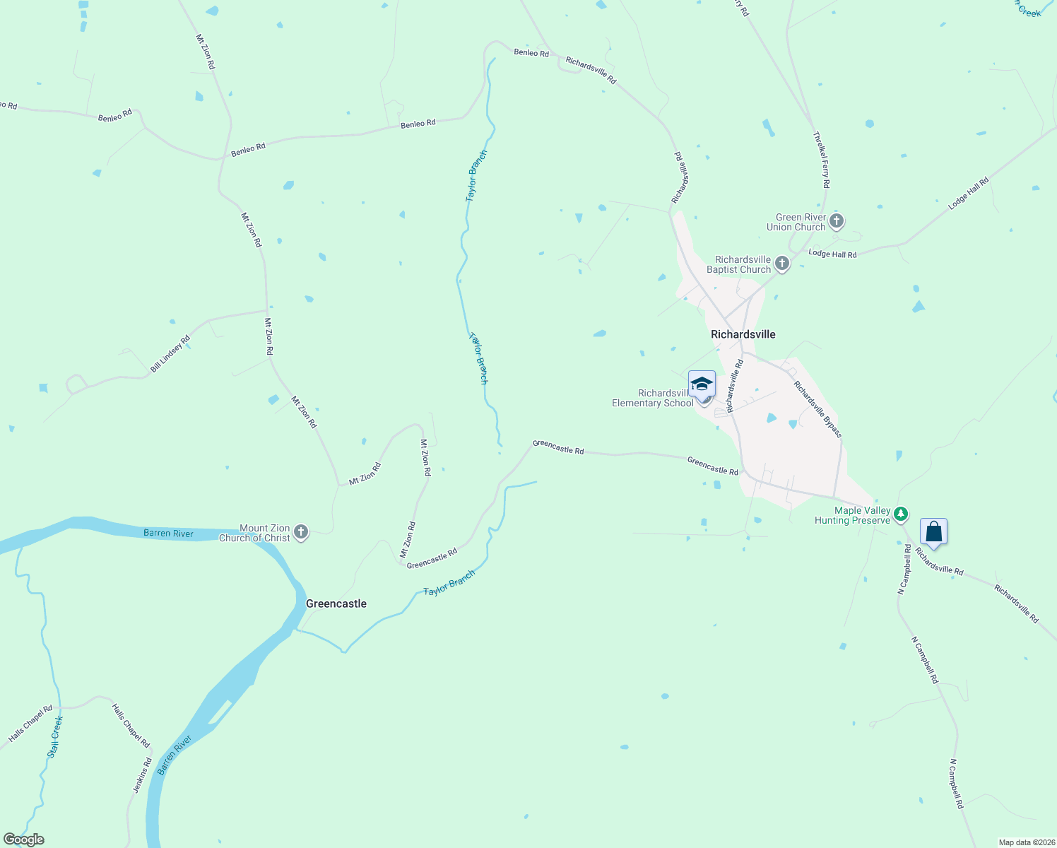 map of restaurants, bars, coffee shops, grocery stores, and more near 700 Greencastle Road in Bowling Green