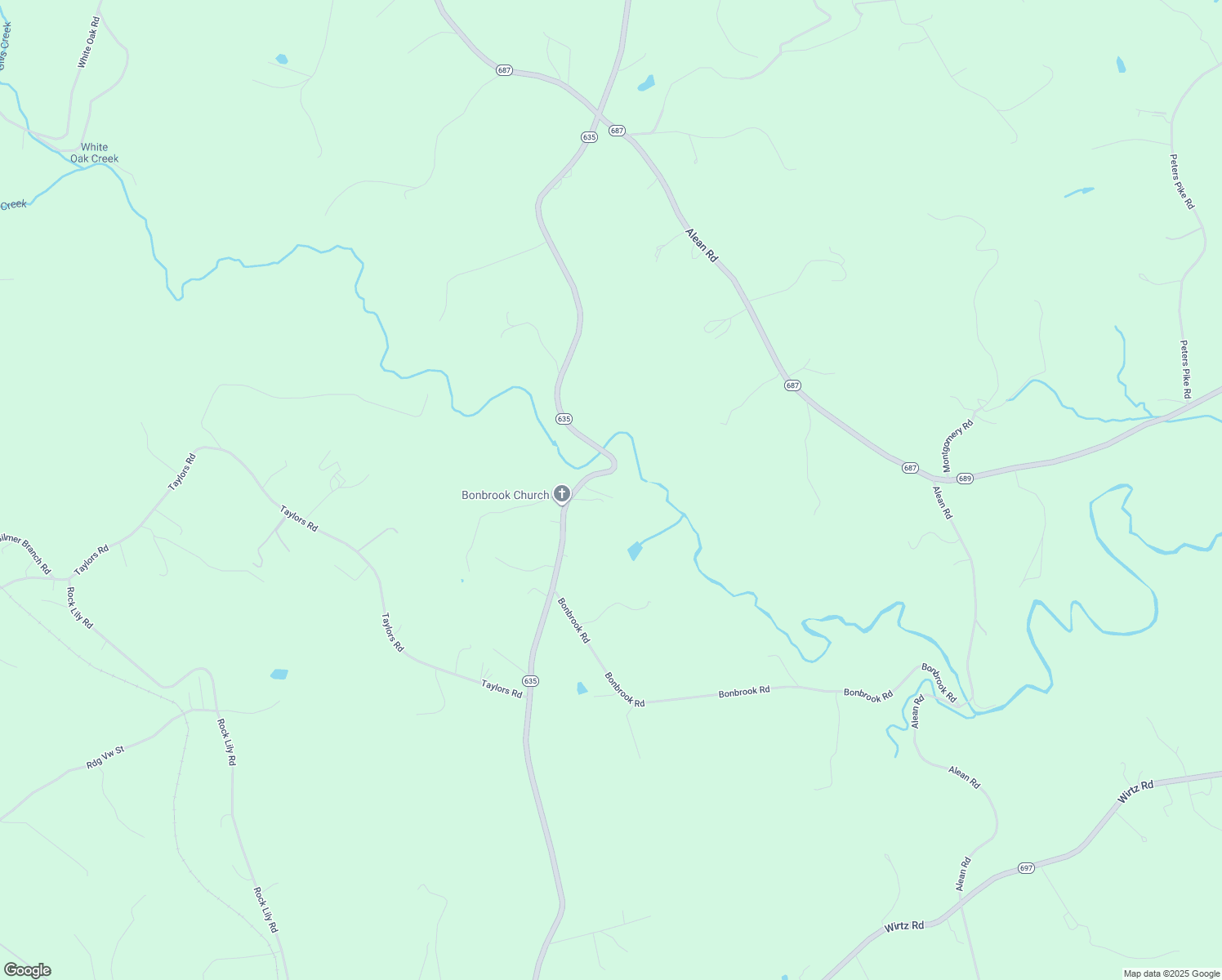 map of restaurants, bars, coffee shops, grocery stores, and more near 4050 State Route 635 in Boones Mill