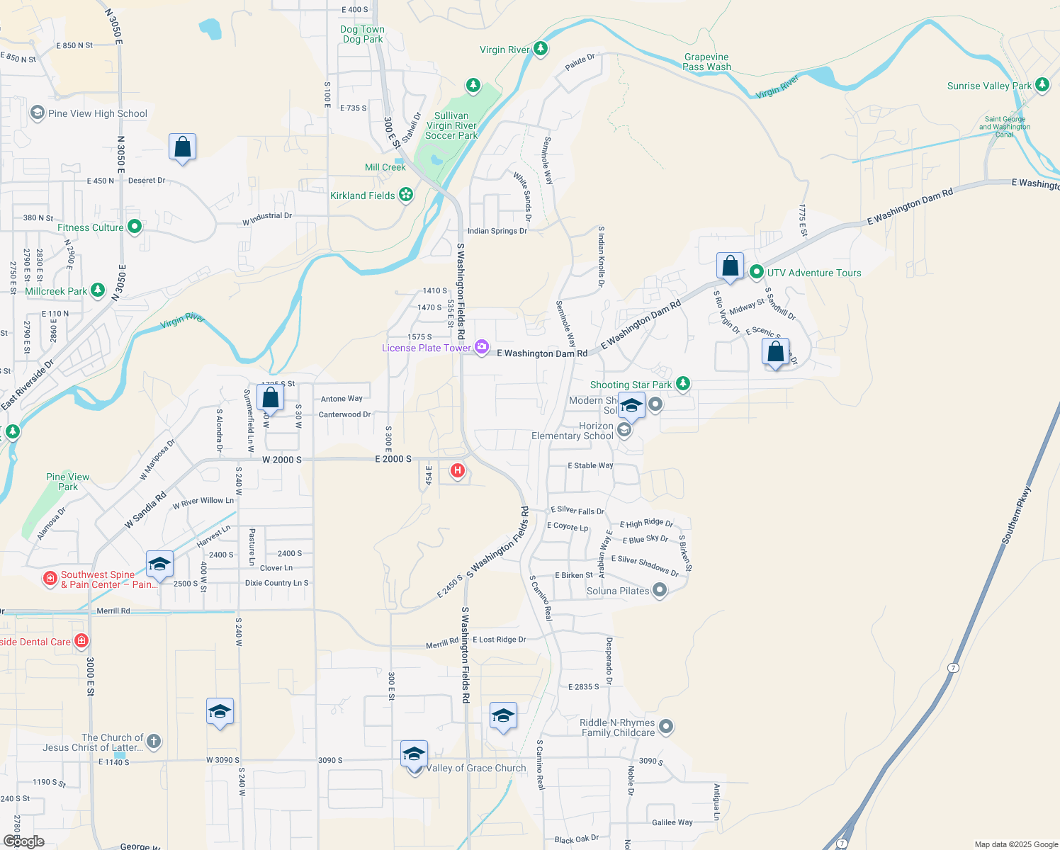 map of restaurants, bars, coffee shops, grocery stores, and more near 817 E Sonoran Dr in Washington