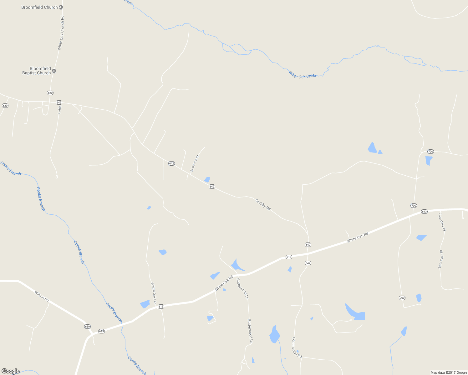 map of restaurants, bars, coffee shops, grocery stores, and more near 6502 Grubby Road in Wilsons