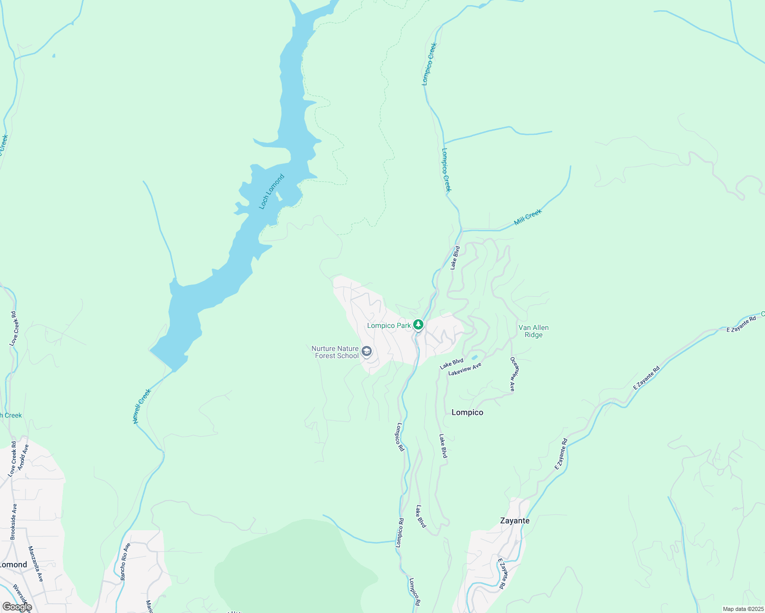 map of restaurants, bars, coffee shops, grocery stores, and more near 575 Winifred Way in Felton