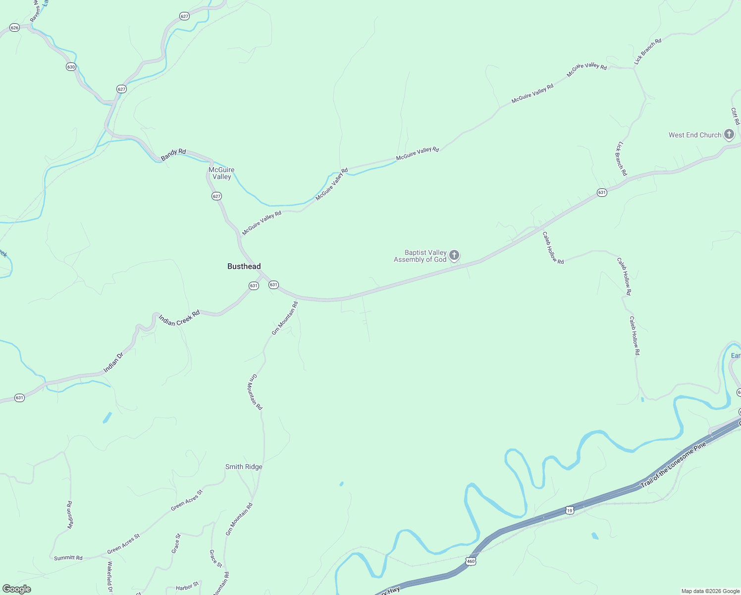 map of restaurants, bars, coffee shops, grocery stores, and more near 624 Baptist Valley Road in Cedar Bluff