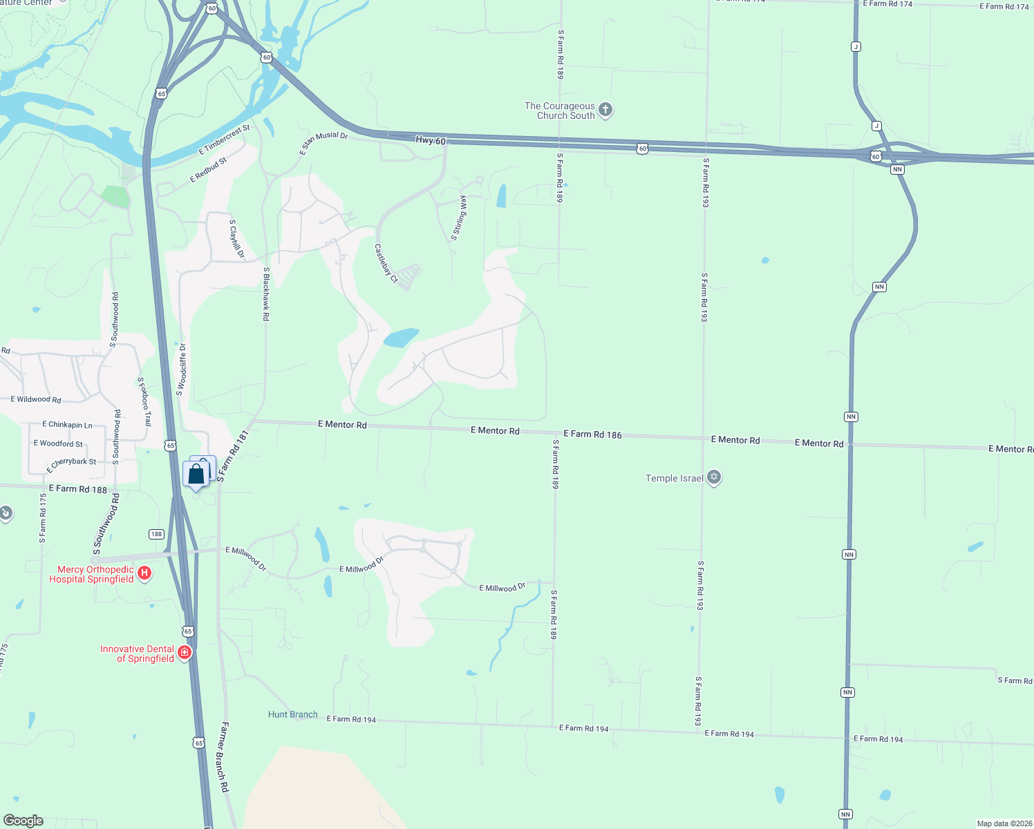 map of restaurants, bars, coffee shops, grocery stores, and more near 4017 S Dunrobin Dr in Springfield