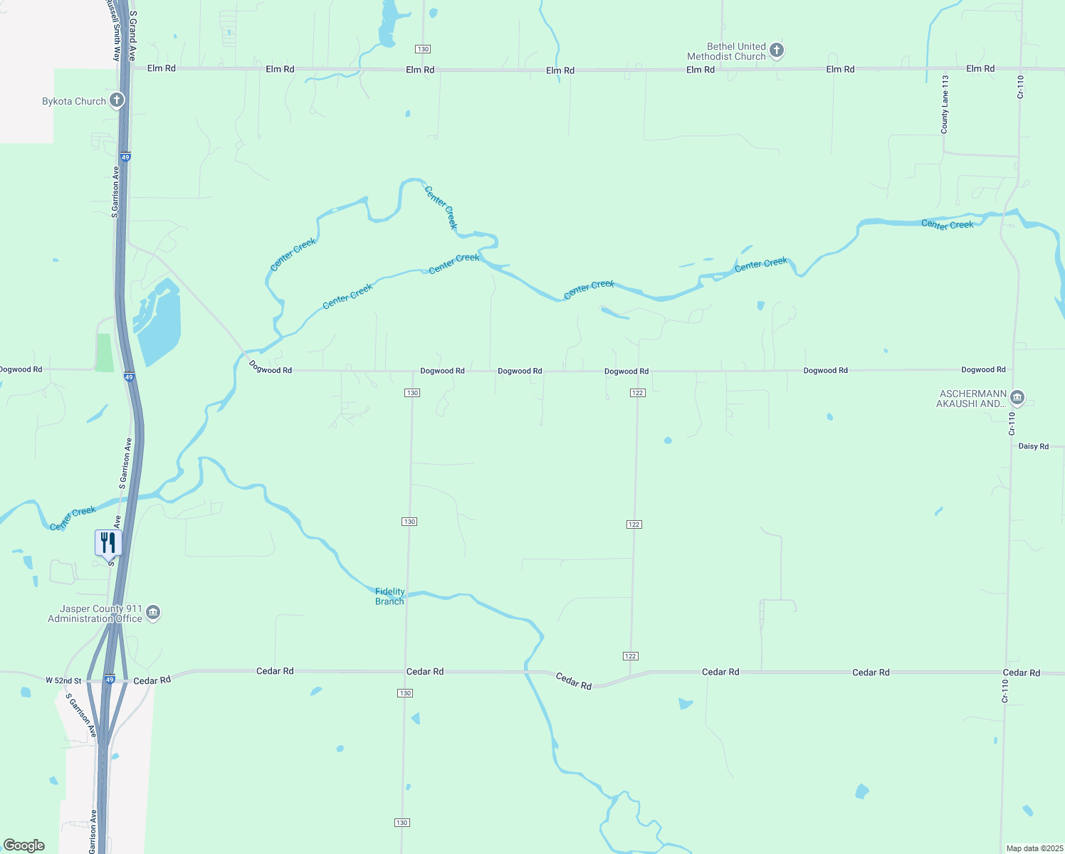 map of restaurants, bars, coffee shops, grocery stores, and more near 3865 County Lane 125 in Carthage