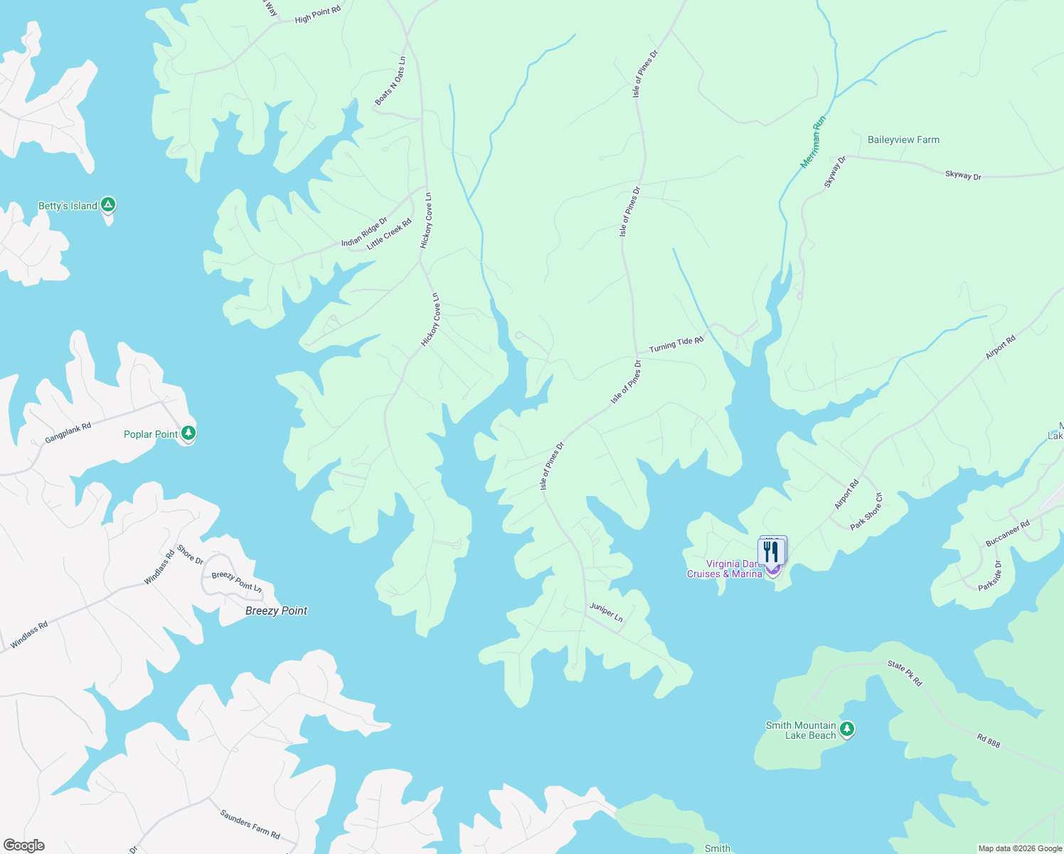 map of restaurants, bars, coffee shops, grocery stores, and more near 1207 Barnacle Drive in Moneta