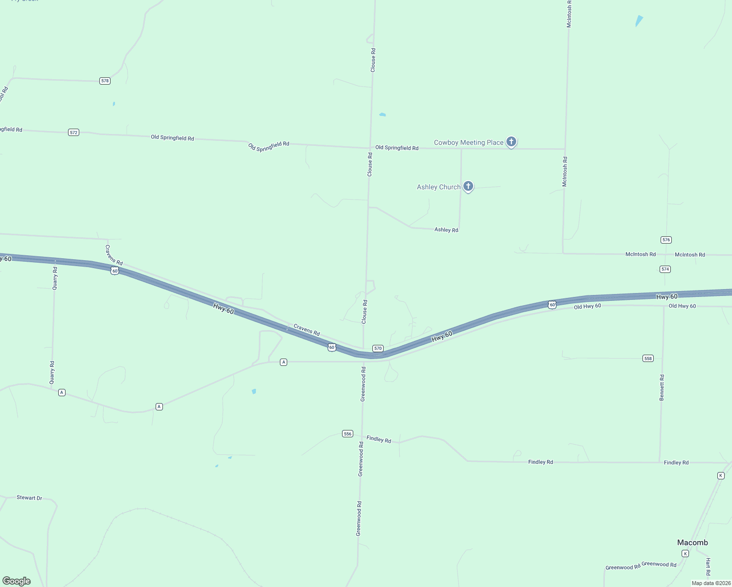 map of restaurants, bars, coffee shops, grocery stores, and more near 1770 Clouse Road in Macomb