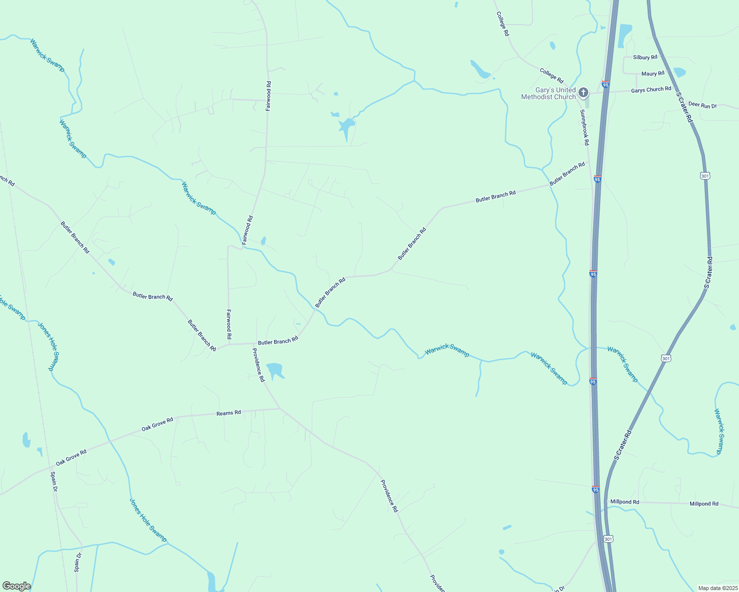 map of restaurants, bars, coffee shops, grocery stores, and more near 1203 Butler Branch Road in Petersburg