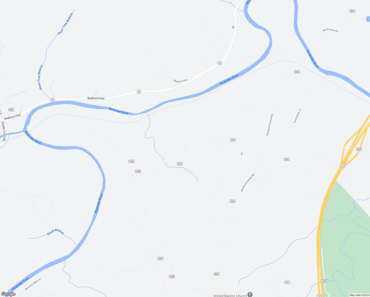 map of restaurants, bars, coffee shops, grocery stores, and more near 4220 Pocket Road in Hurt