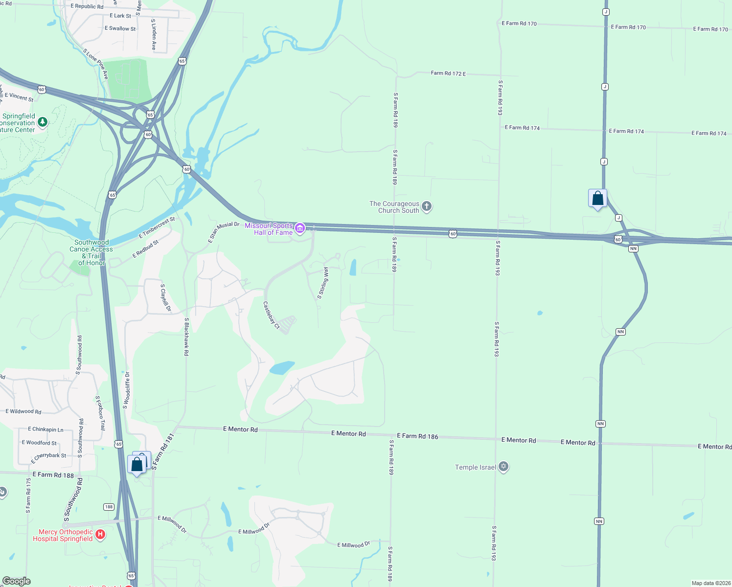 map of restaurants, bars, coffee shops, grocery stores, and more near 5249 South Janet Lane in Rogersville