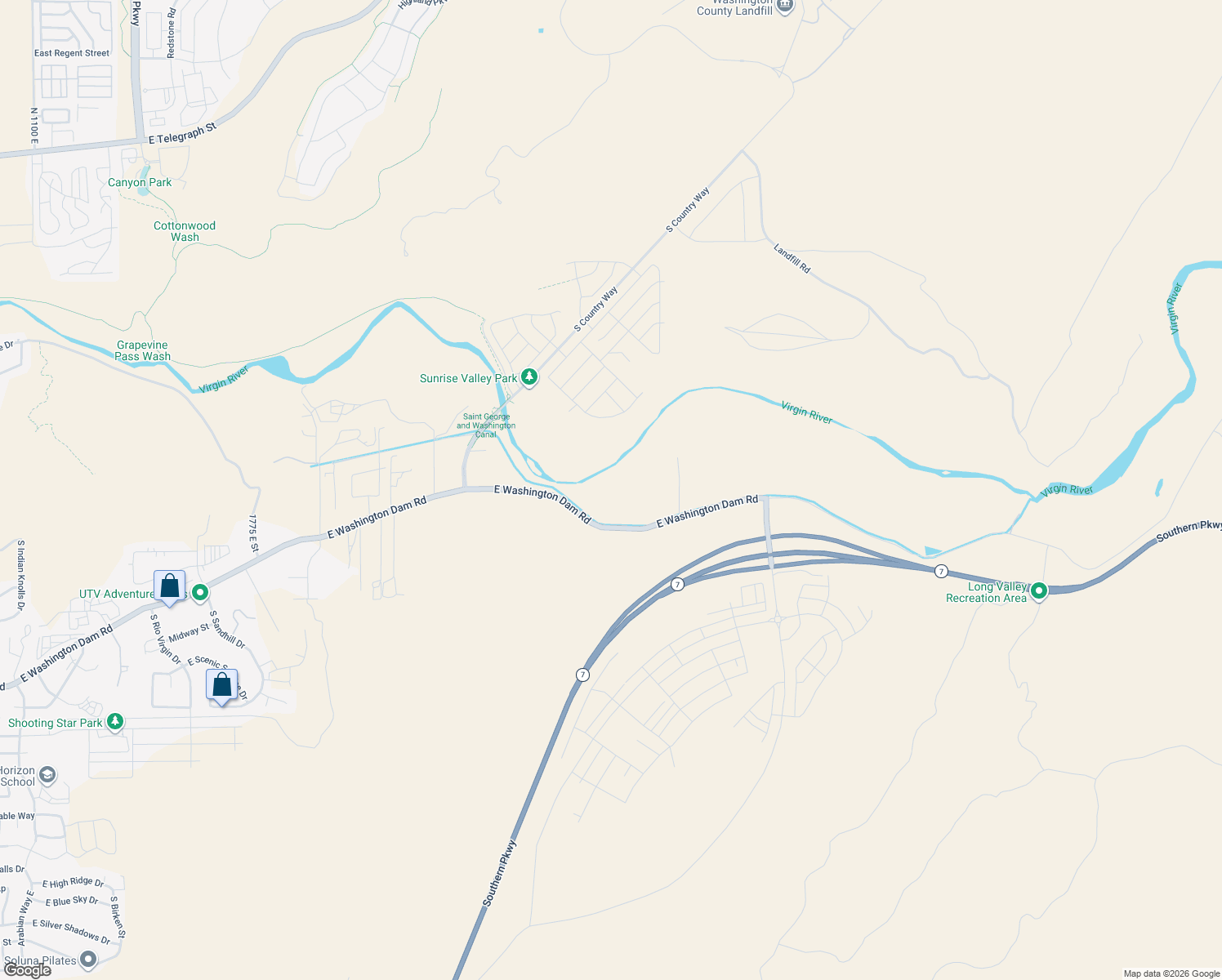 map of restaurants, bars, coffee shops, grocery stores, and more near 2911 E Washington Dam Rd in Washington