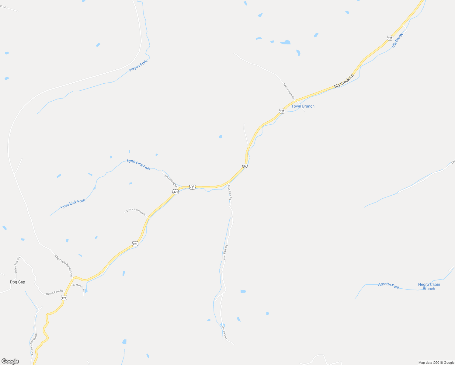map of restaurants, bars, coffee shops, grocery stores, and more near Big Creek Road in Big Creek