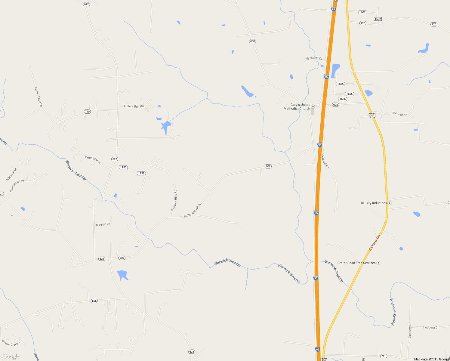 map of restaurants, bars, coffee shops, grocery stores, and more near 1381 Butler Branch Road in Petersburg