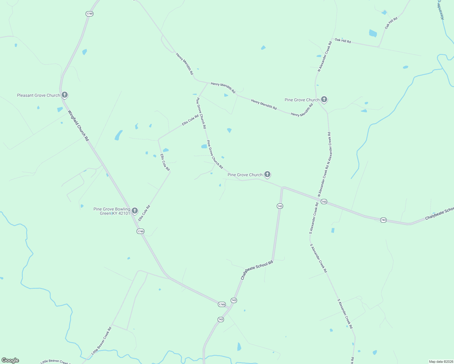 map of restaurants, bars, coffee shops, grocery stores, and more near Red Oak Lane in Bowling Green