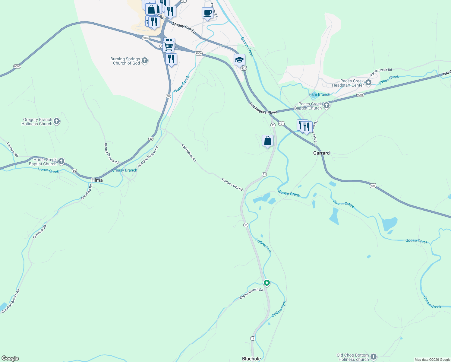 map of restaurants, bars, coffee shops, grocery stores, and more near 759 Add Hollow Road in Manchester