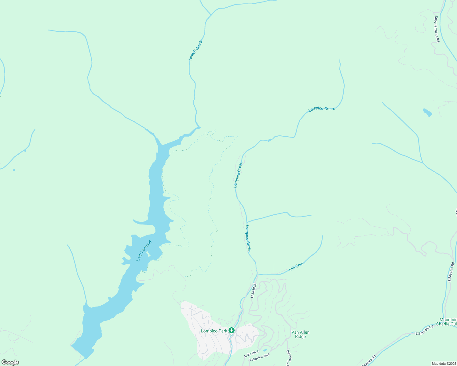 map of restaurants, bars, coffee shops, grocery stores, and more near 13033 Lompico Road in Felton