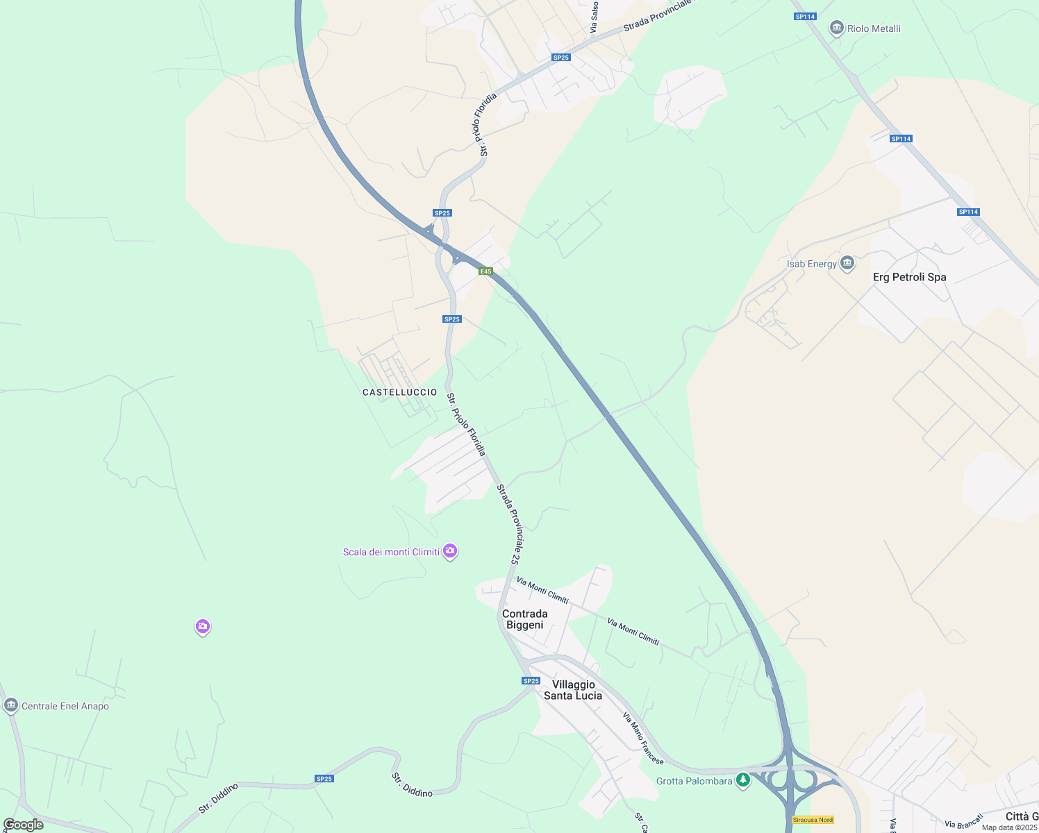 map of restaurants, bars, coffee shops, grocery stores, and more near Contrada Biggemi in Libero consorzio comunale di Siracusa