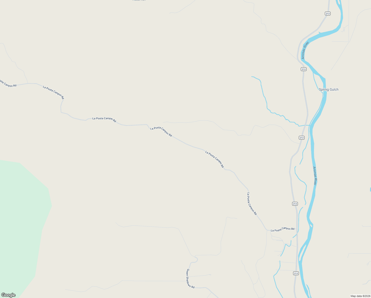 map of restaurants, bars, coffee shops, grocery stores, and more near 1475 La Posta Canyon Road in Durango
