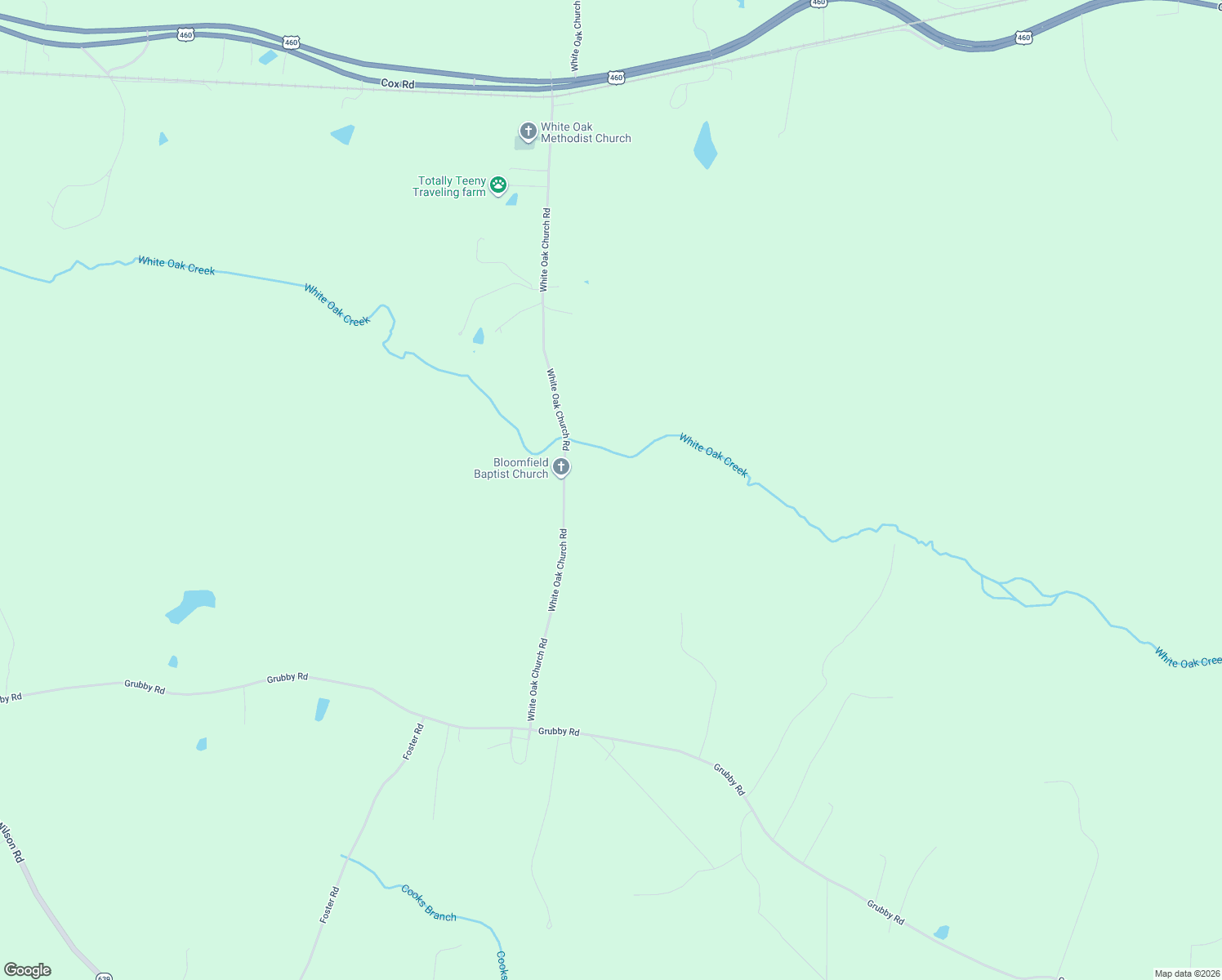 map of restaurants, bars, coffee shops, grocery stores, and more near 10701 White Oak Church Road in Wilsons