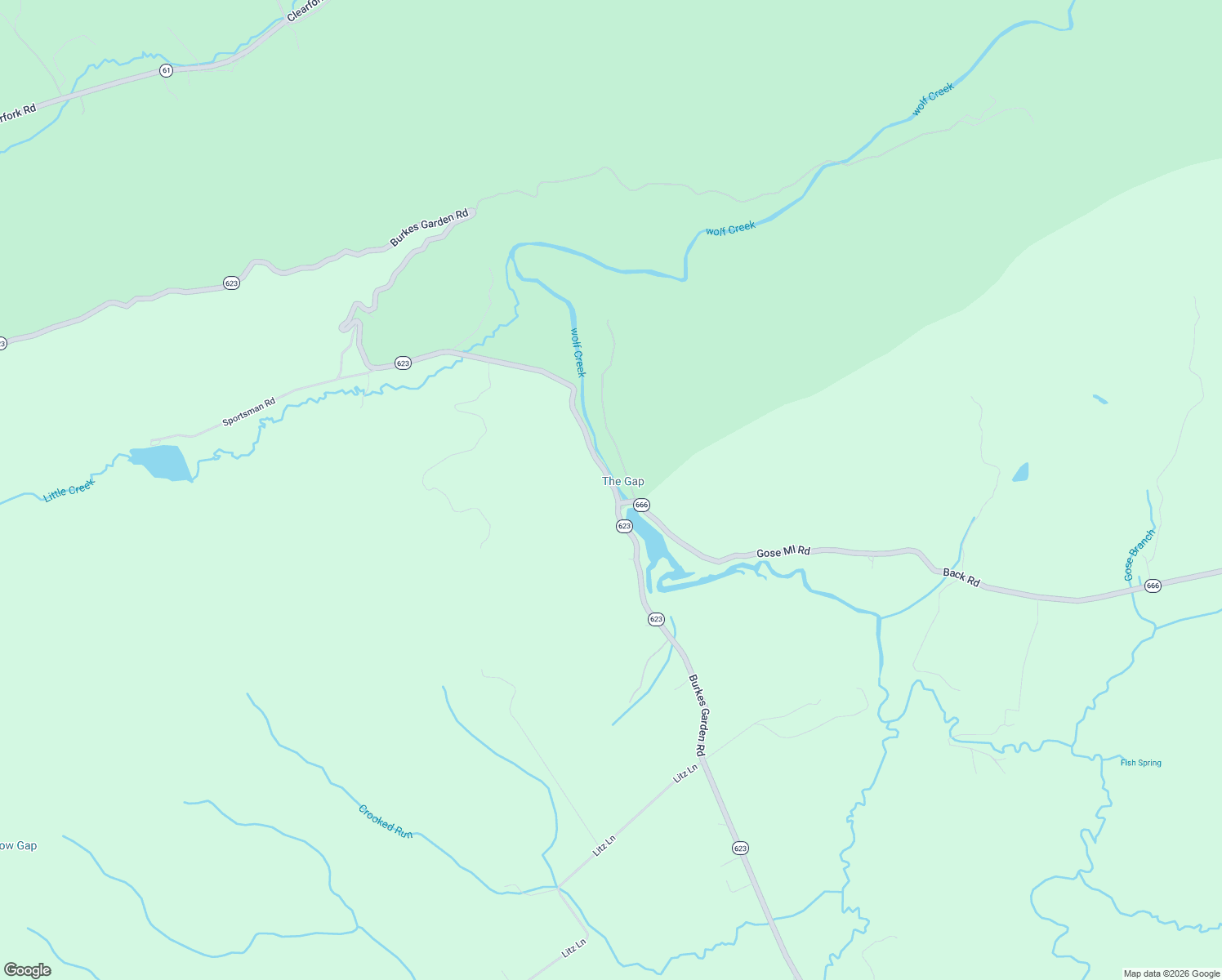 map of restaurants, bars, coffee shops, grocery stores, and more near 5154 Burkes Garden Road in Tazewell