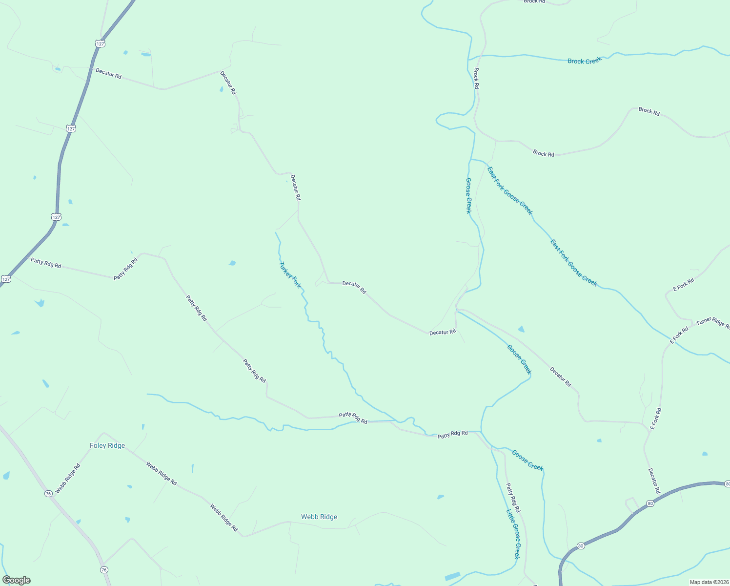 map of restaurants, bars, coffee shops, grocery stores, and more near Decatur Road in Dunnville