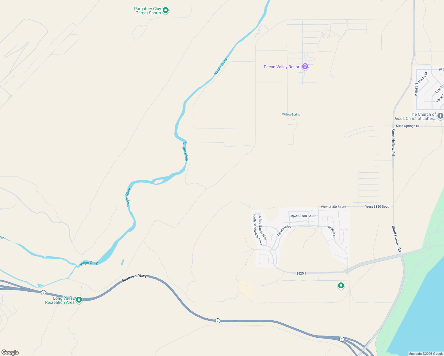 map of restaurants, bars, coffee shops, grocery stores, and more near Pecon Road in Hurricane