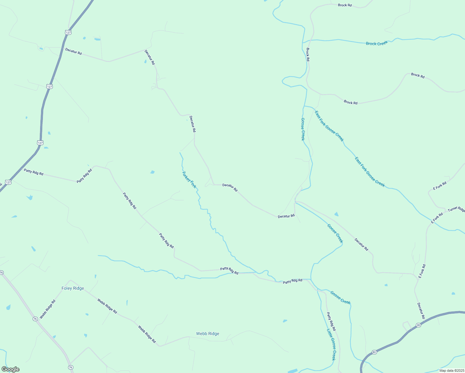 map of restaurants, bars, coffee shops, grocery stores, and more near Decatur Road in WEBBS CRS RDS