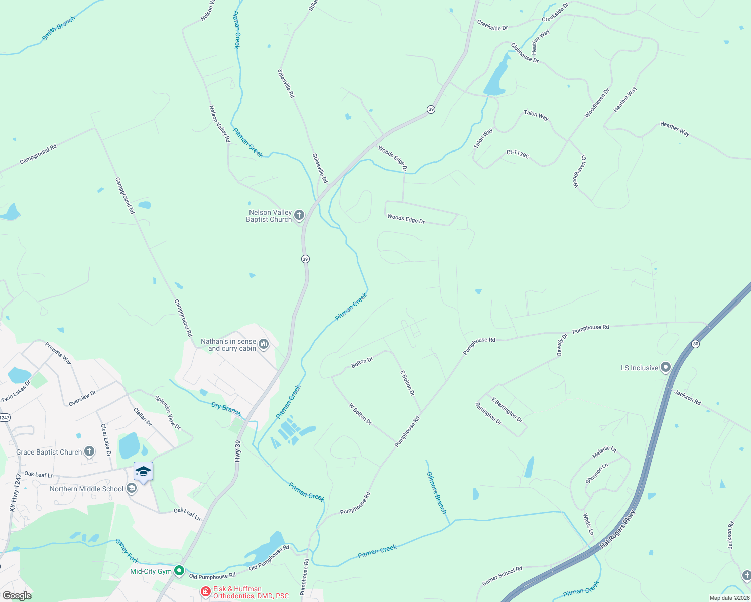 map of restaurants, bars, coffee shops, grocery stores, and more near 1599 Combs Lane in Somerset