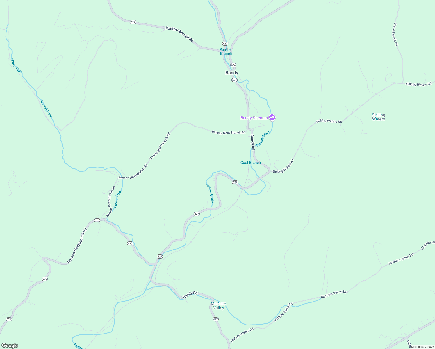 map of restaurants, bars, coffee shops, grocery stores, and more near State Route 627 in Cedar Bluff