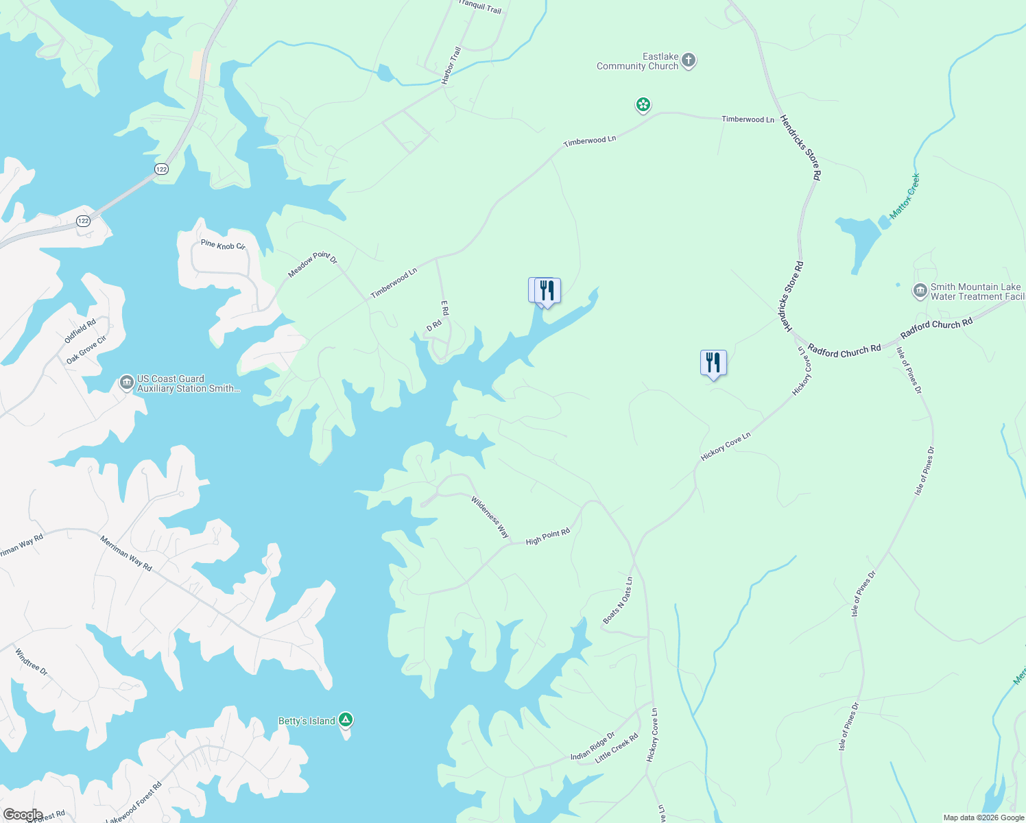 map of restaurants, bars, coffee shops, grocery stores, and more near 502 Whisperway Road in Moneta