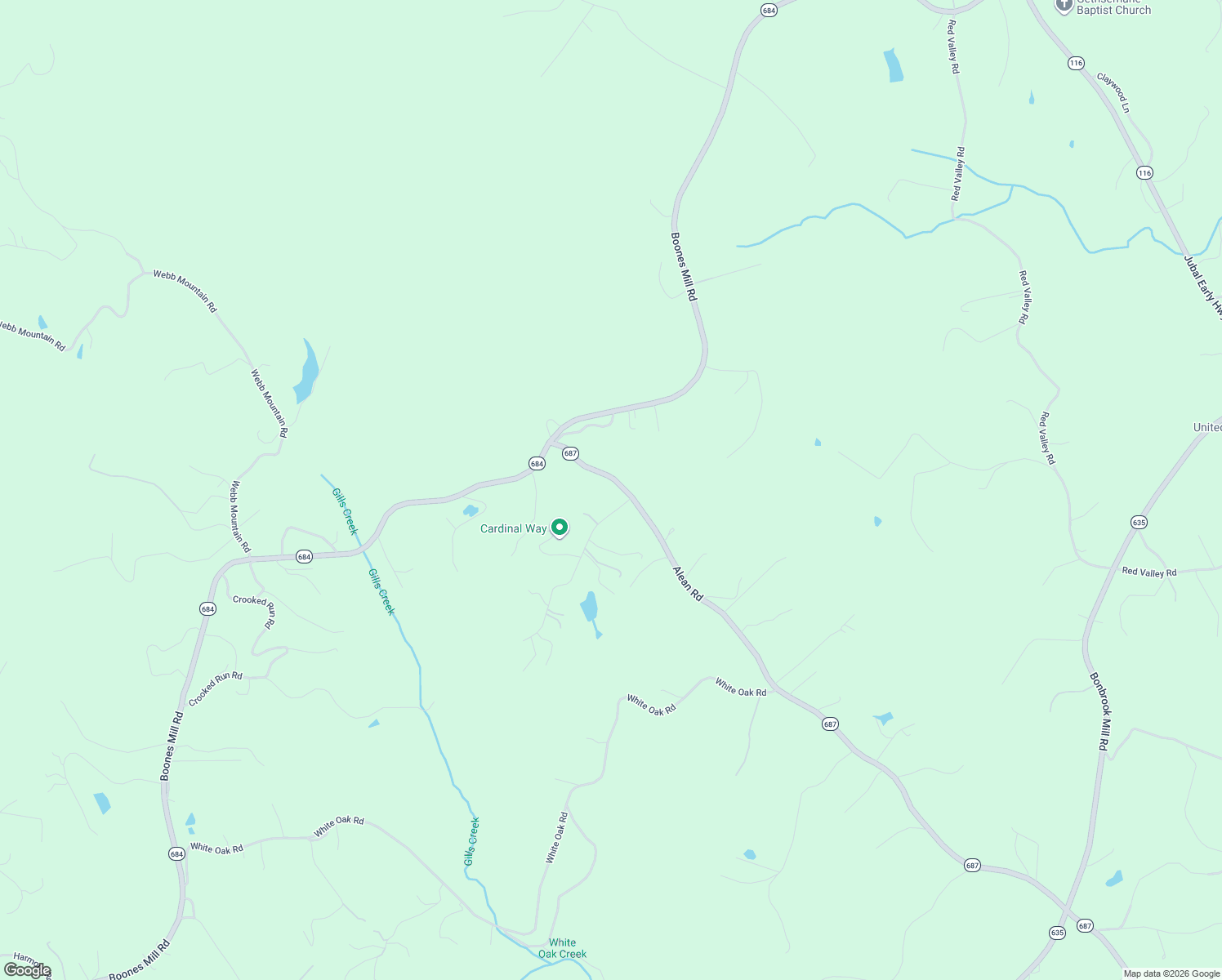 map of restaurants, bars, coffee shops, grocery stores, and more near 5711 Alean Road in Boones Mill