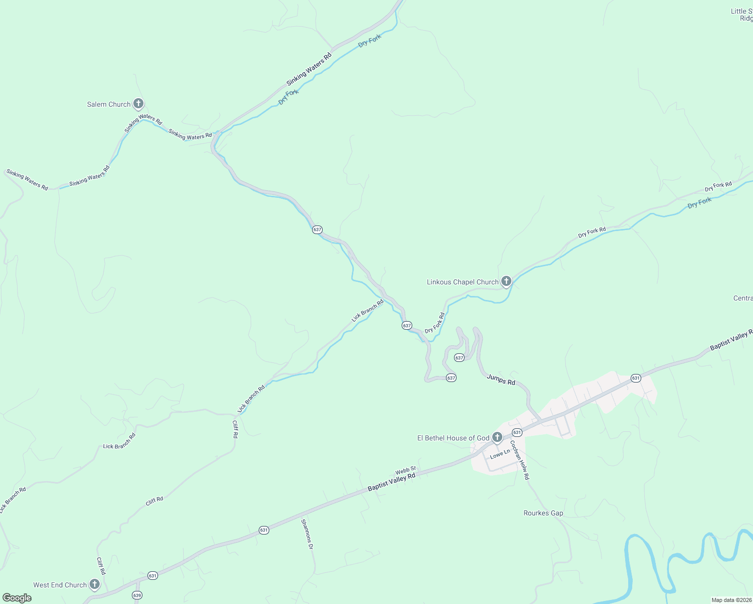 map of restaurants, bars, coffee shops, grocery stores, and more near 1571 Lick Branch Road in Cedar Bluff