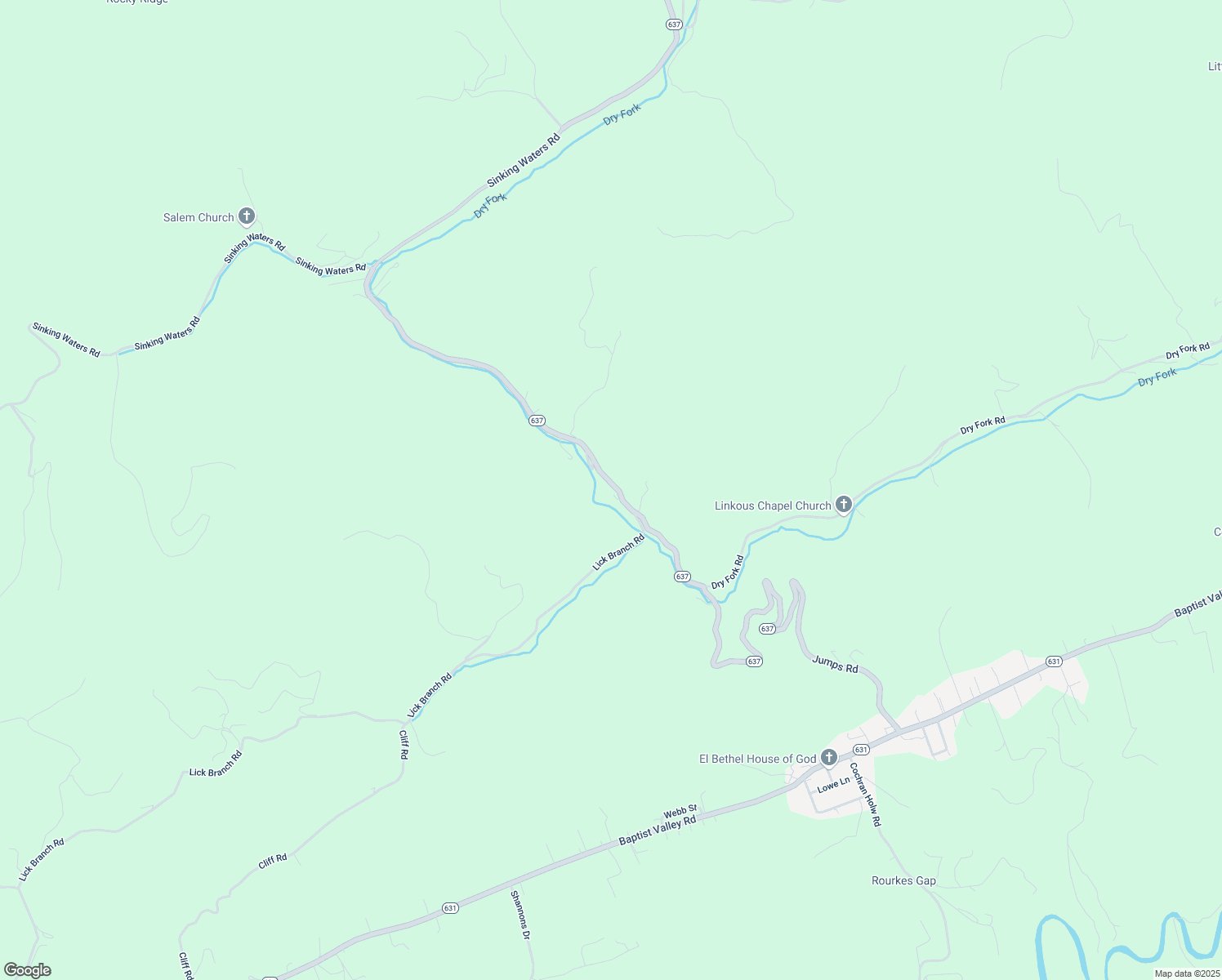 map of restaurants, bars, coffee shops, grocery stores, and more near 5868 Dry Fork Road in Cedar Bluff