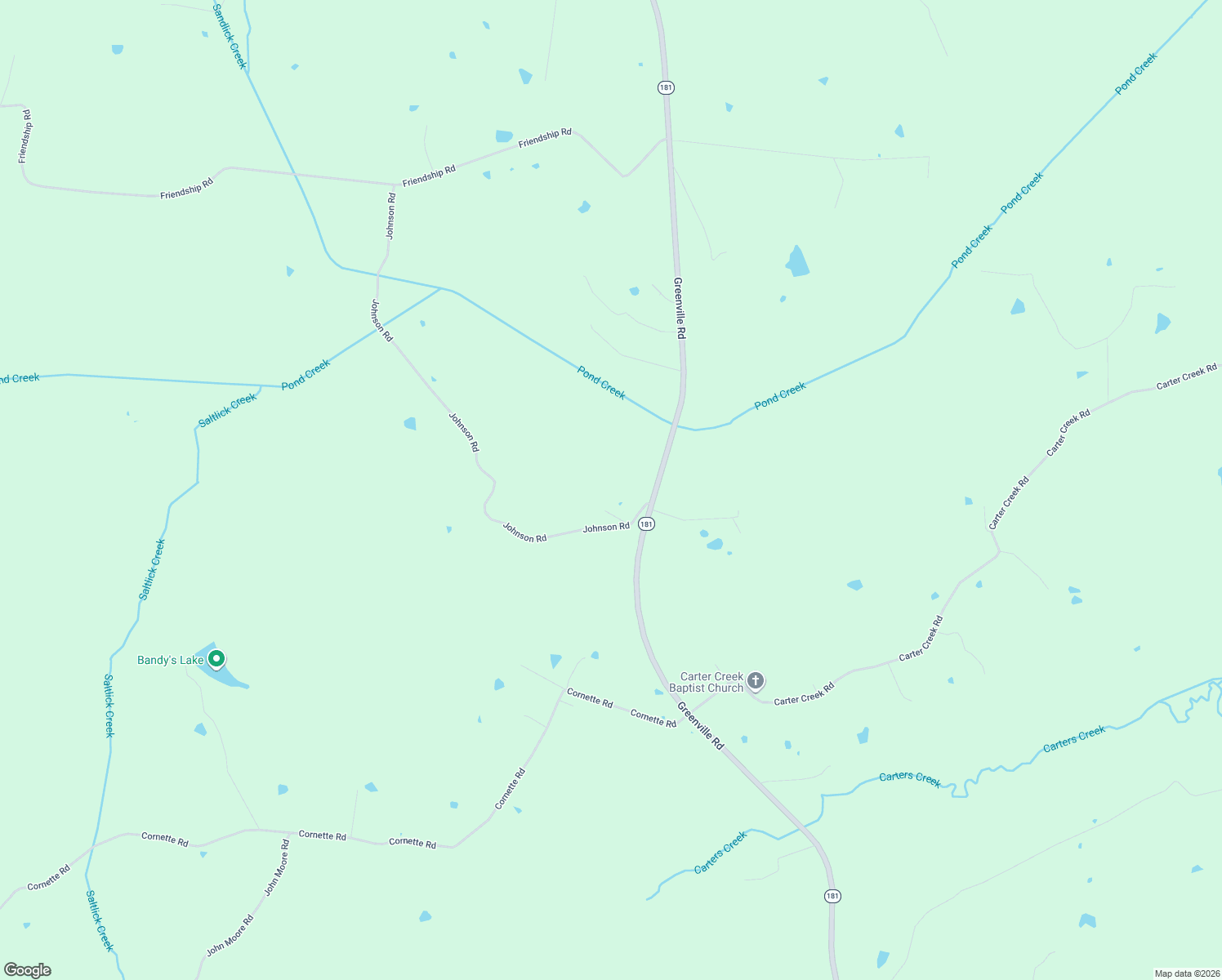 map of restaurants, bars, coffee shops, grocery stores, and more near 1580 Johnson Road in Greenville