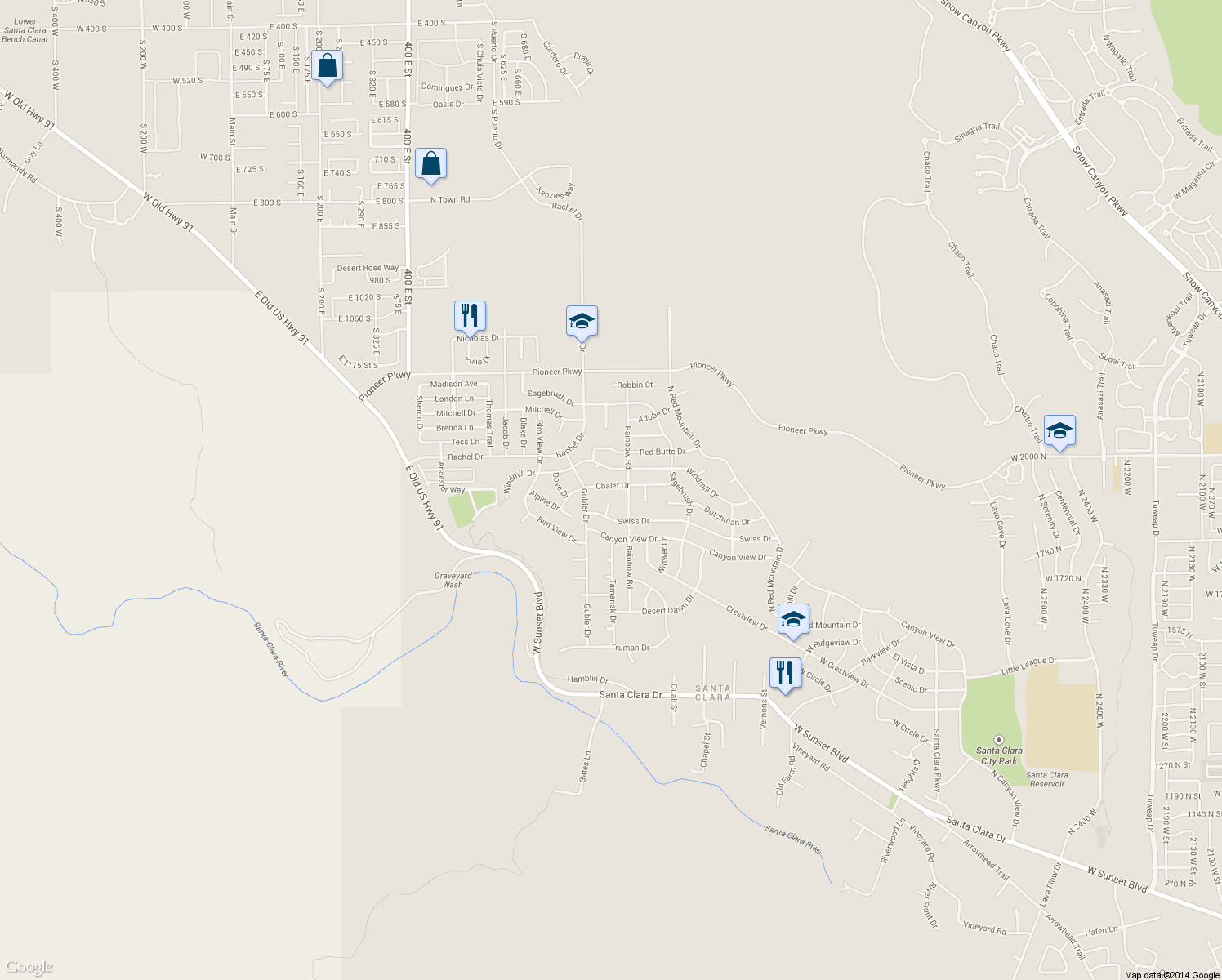 map of restaurants, bars, coffee shops, grocery stores, and more near 3539 Chalet Dr in Santa Clara