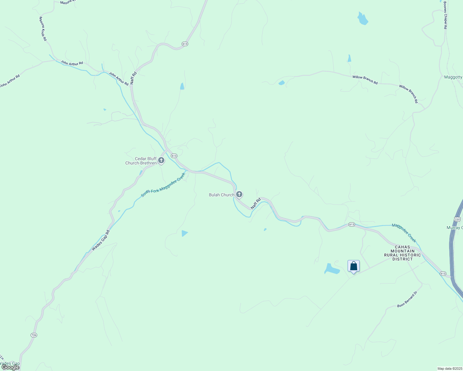 map of restaurants, bars, coffee shops, grocery stores, and more near 2131 Naff Road in Boones Mill