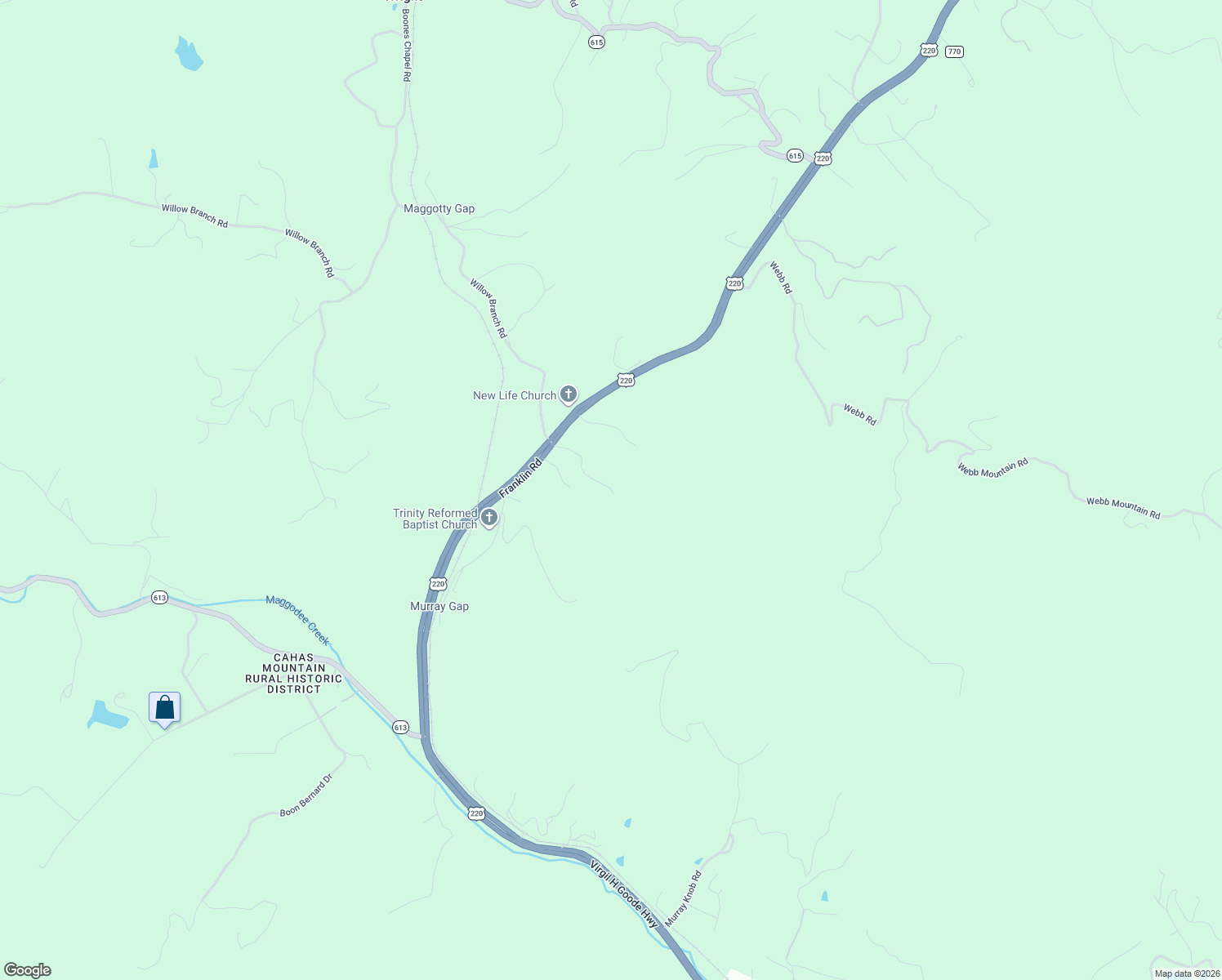 map of restaurants, bars, coffee shops, grocery stores, and more near 7926 Spotswood Dr in Boones Mill