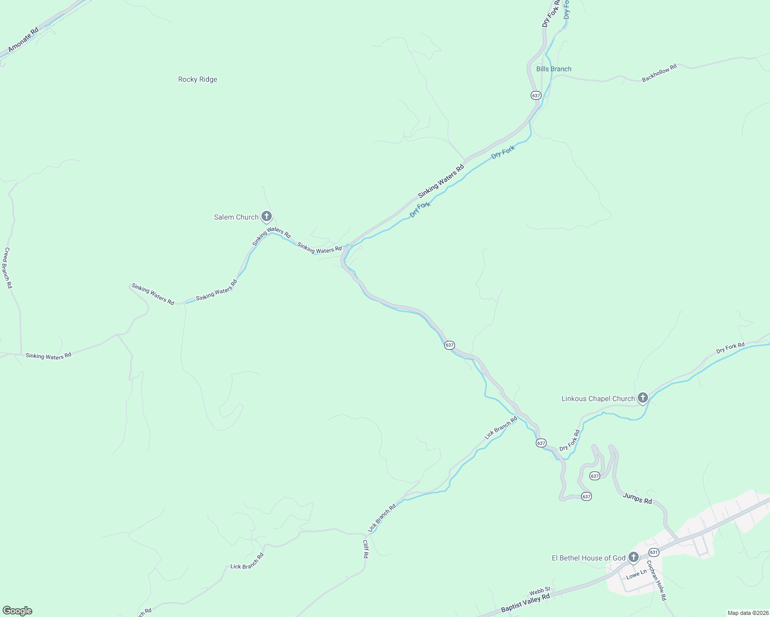 map of restaurants, bars, coffee shops, grocery stores, and more near 5264 Dry Fork Road in Cedar Bluff