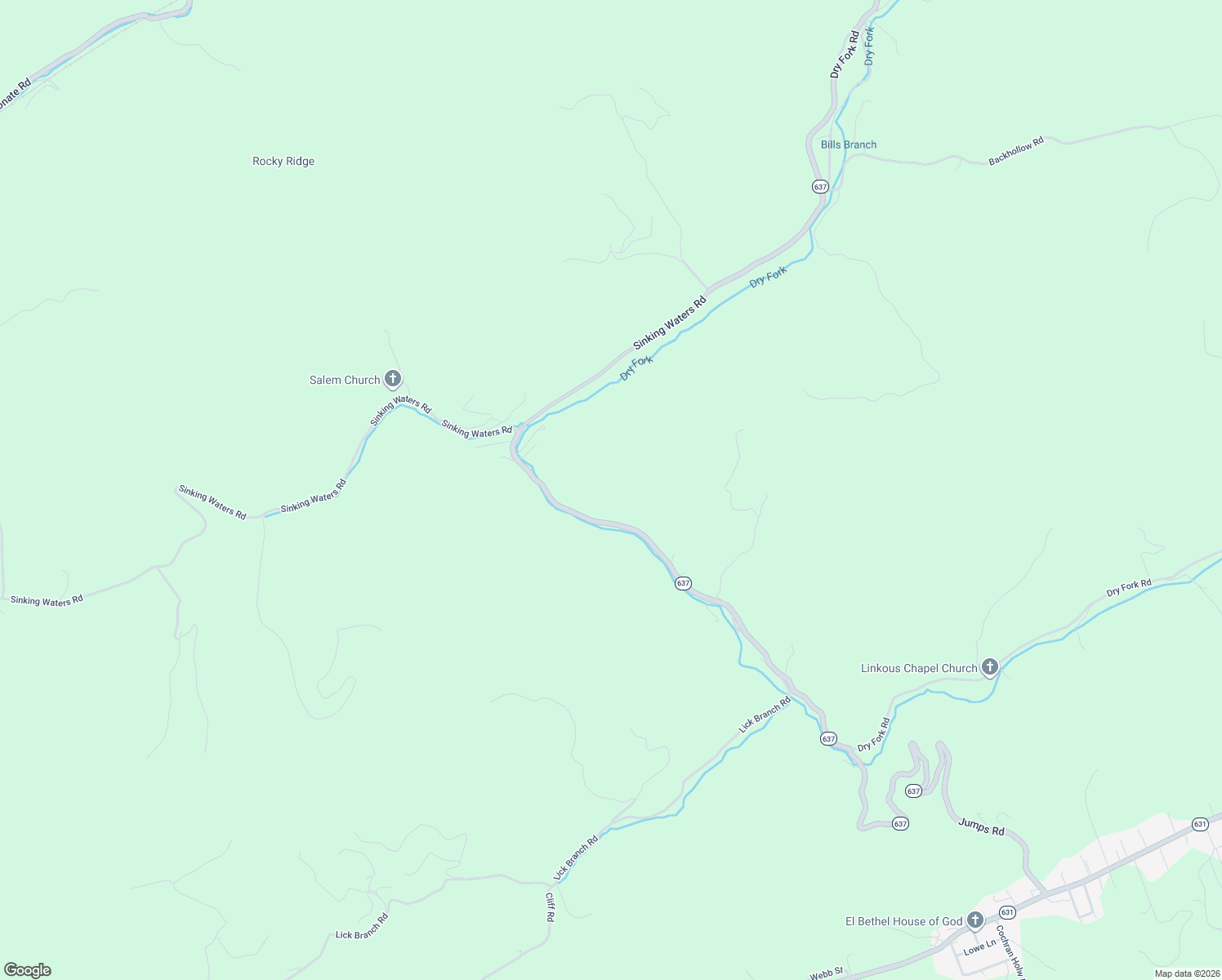 map of restaurants, bars, coffee shops, grocery stores, and more near 5264 Dry Fork Road in Cedar Bluff