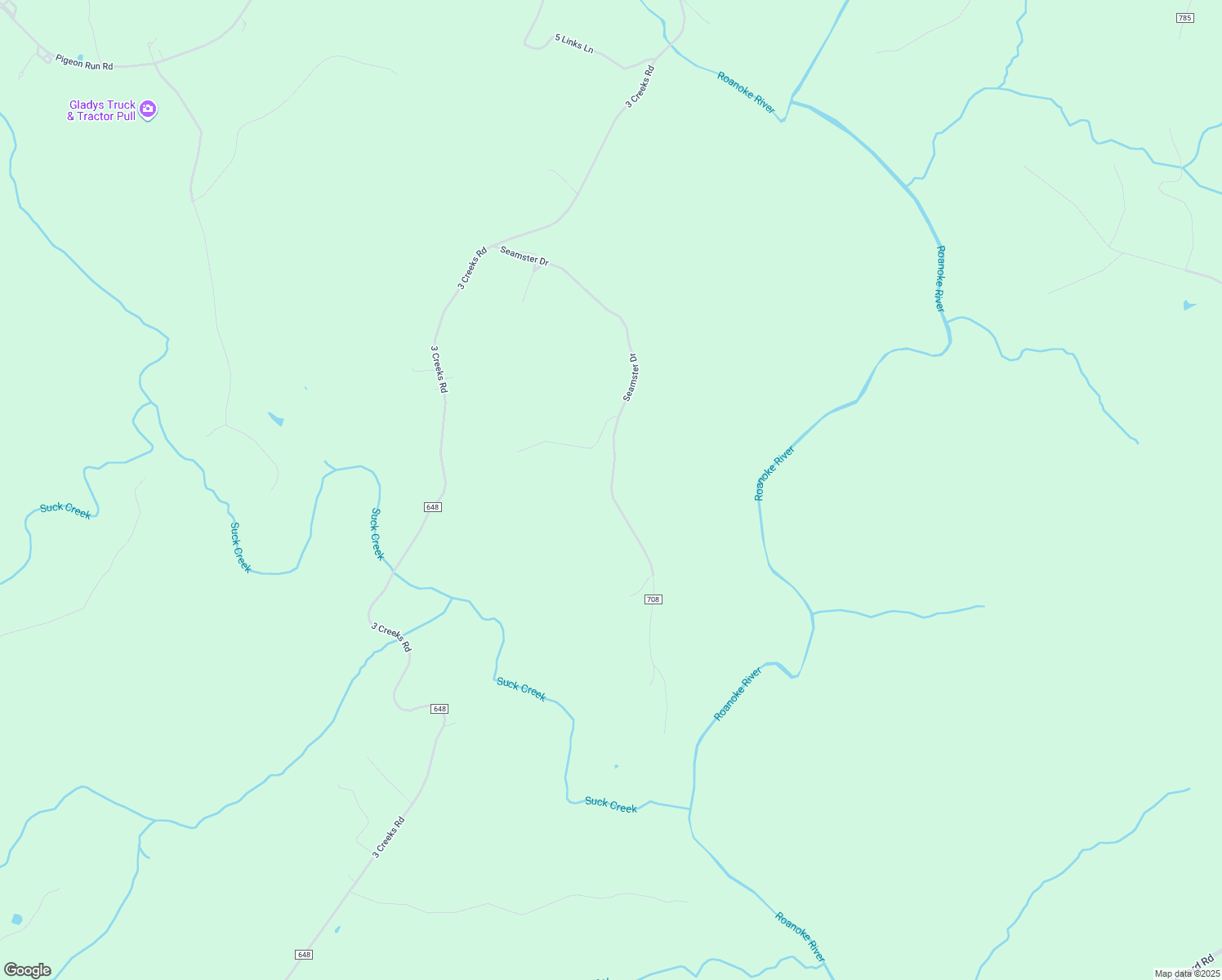 map of restaurants, bars, coffee shops, grocery stores, and more near County Road 708 in Campbell County