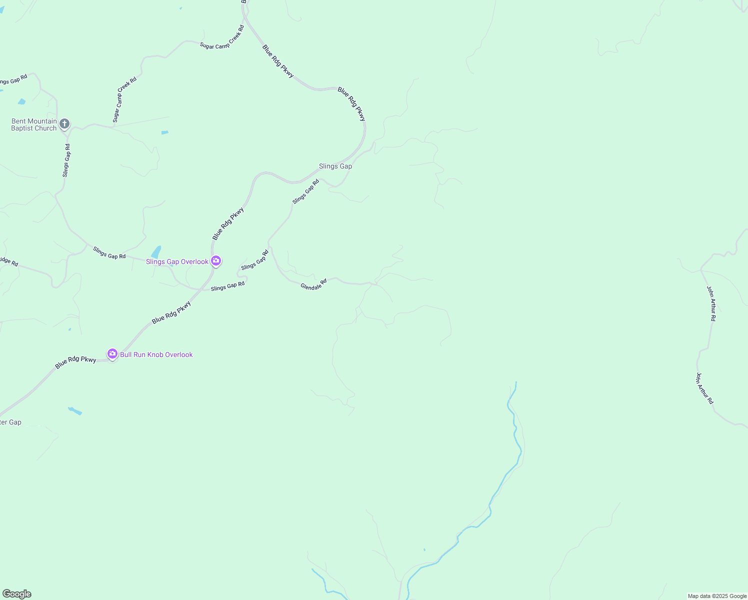 map of restaurants, bars, coffee shops, grocery stores, and more near 671 Glendale Road in Bent Mountain